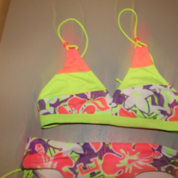 Multi Color 2 Pcs Justice Bikini Swimsuit Size 14 - Picture 2 of 10
